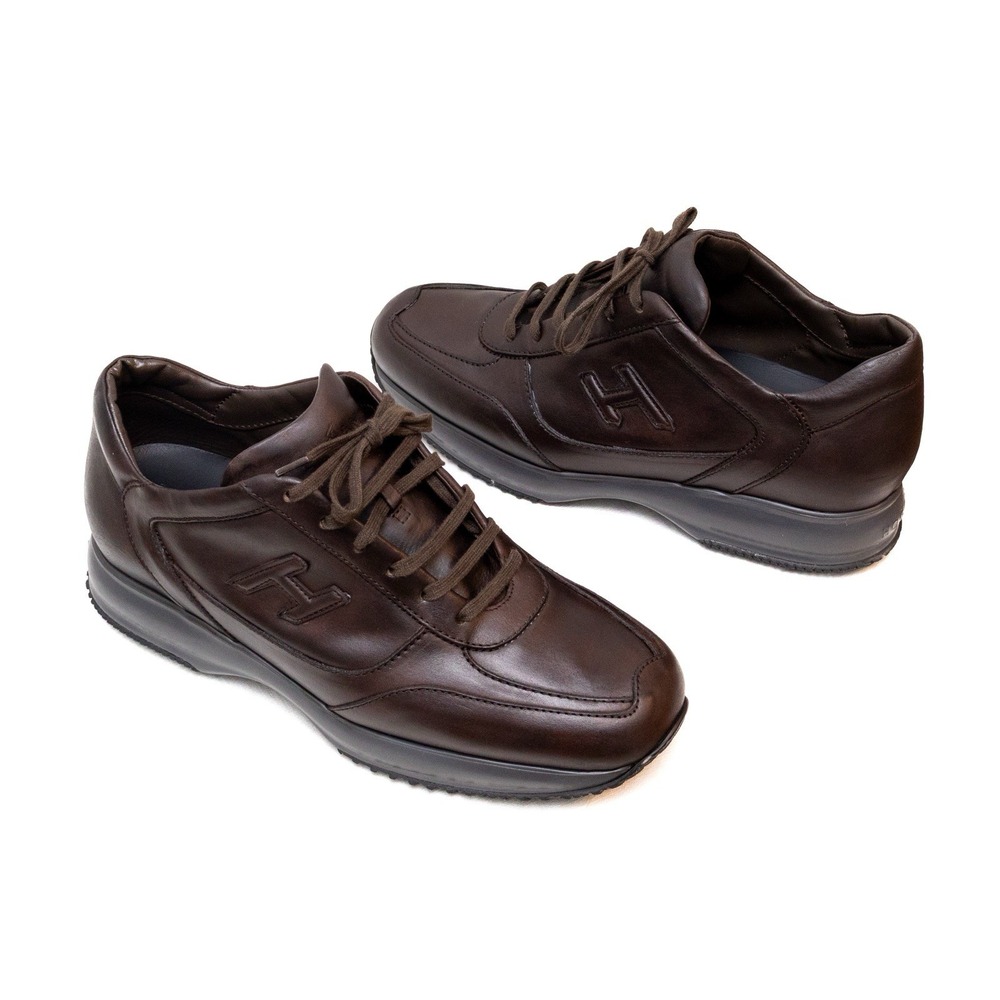 Hogan Interactive Men's Brown Leather Sneakers – Size US 10 / UK 9
